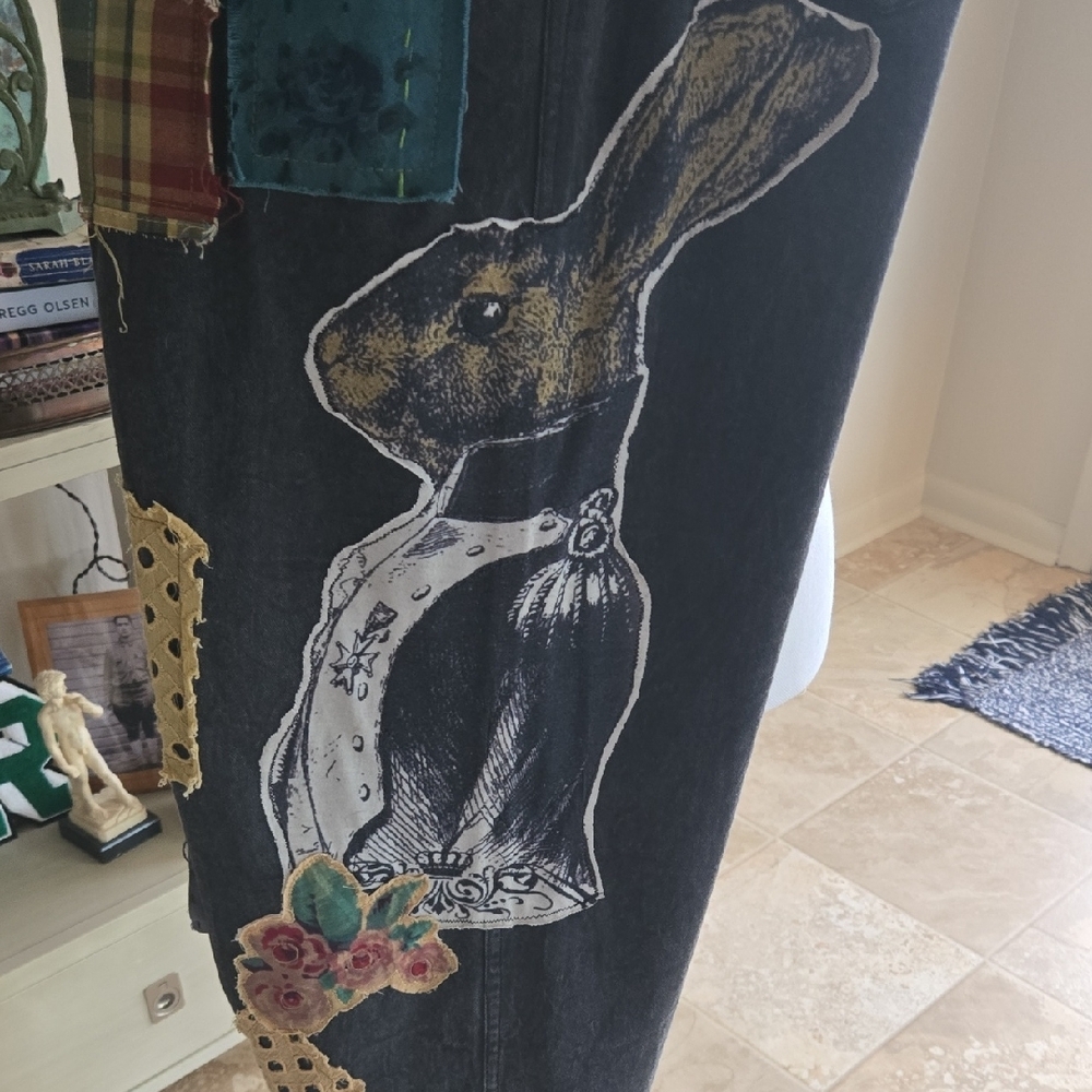 Boho Patchwork Black Women’s Jeans - Picture 4 of 4